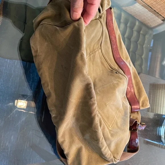 Polo Ralph Lauren Rugby VINTAGE/ Tan Khaki Canvas Messenger/ Laptop Bag - Picture 2 of 9